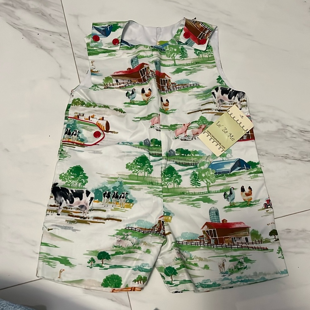 le za me kids farm animal onesie